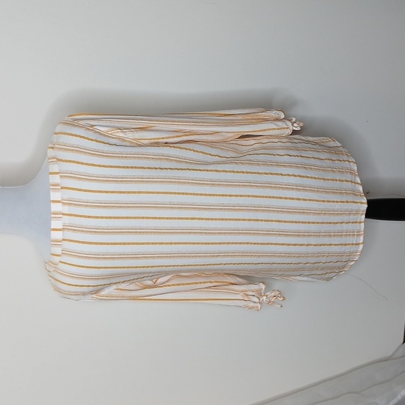 Retrology womens orange scrunchy striped blouse size small - Picture 7 of 16